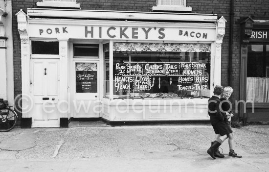 Hickey\'s butcher shop. Dublin 1963. - Photo by Edward Quinn