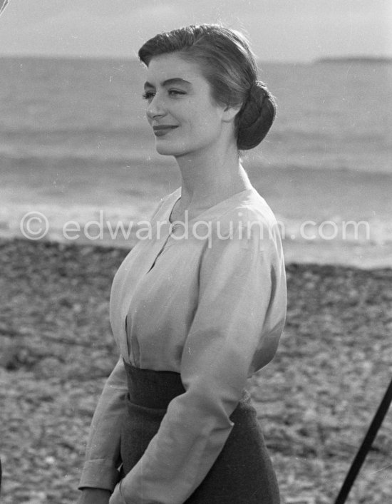 Anouk Aimée, as Jeanne Hébuterne, being filmed for "Montparnasse 19" by Jacques Becker. Nice 1957. - Photo by Edward Quinn