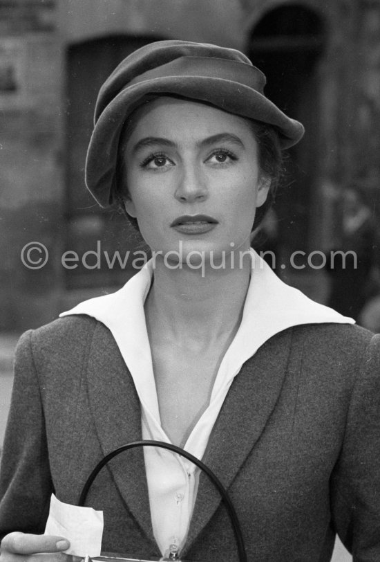 Anouk Aimée, as Jeanne Hébuterne, being filmed for "Montparnasse 19" by Jacques Becker. Nice 1957. - Photo by Edward Quinn