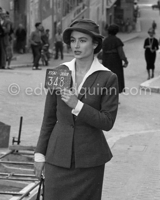 Anouk Aimée, as Jeanne Hébuterne, being filmed for "Montparnasse 19" by Jacques Becker. Nice 1957. - Photo by Edward Quinn