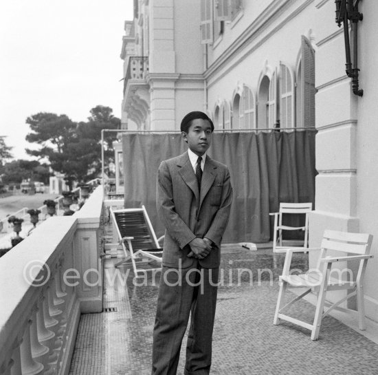 Prince Akihito, later Emperor of Japan. Hotel du Cap, Eden Roc, Antibes 1953. - Photo by Edward Quinn