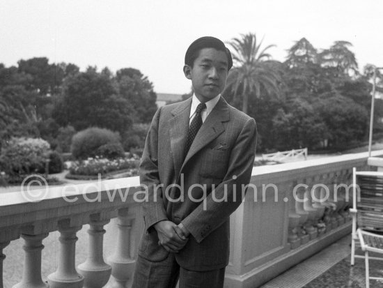 Prince Akihito, later Emperor of Japan. Hotel du Cap, Eden Roc, Antibes 1953. - Photo by Edward Quinn