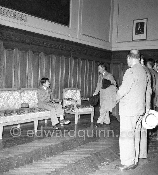 Prince Akihito, later Emperor of Japan. Nice train station 1953. - Photo by Edward Quinn