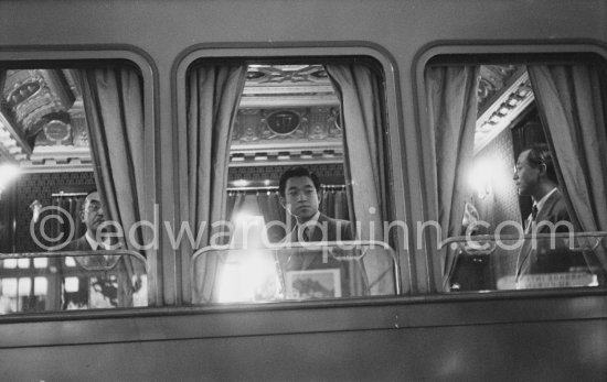 Prince Akihito, later Emperor of Japan. Nice train station 1953. - Photo by Edward Quinn