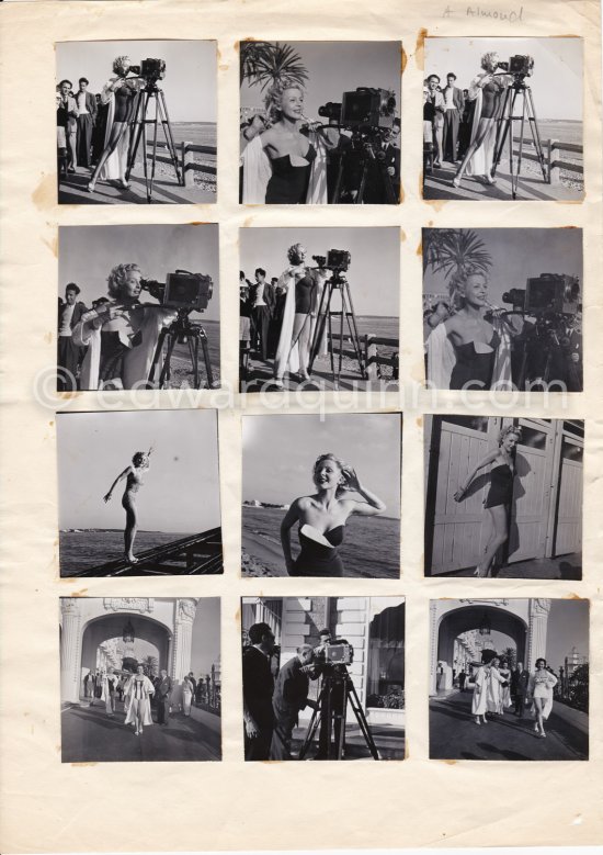 Almine Almon. Carlton Hotel. Cannes 1952. Contact prints. Photos from original negatives available. - Photo by Edward Quinn