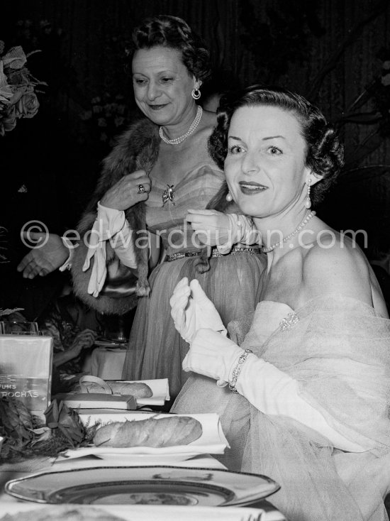 Princess Antoinette of Monaco, Baroness of Massy, Prince Rainier\'s sister. "Bal de la Rose" gala dinner at the International Sporting Club in Monte Carlo, 1955 - Photo by Edward Quinn