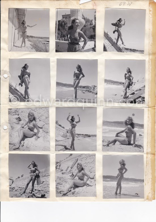 Nicole Arnaud. Juan-les-Pins 1950. Contact prints. Photos from original negatives available. - Photo by Edward Quinn