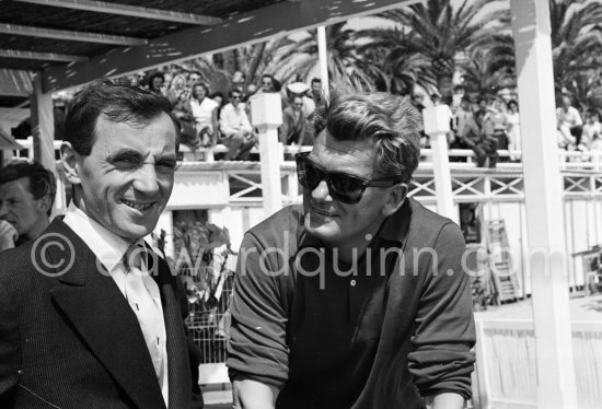 Charles Aznavour and Jean Marais. Cannes 1958. - Photo by Edward Quinn