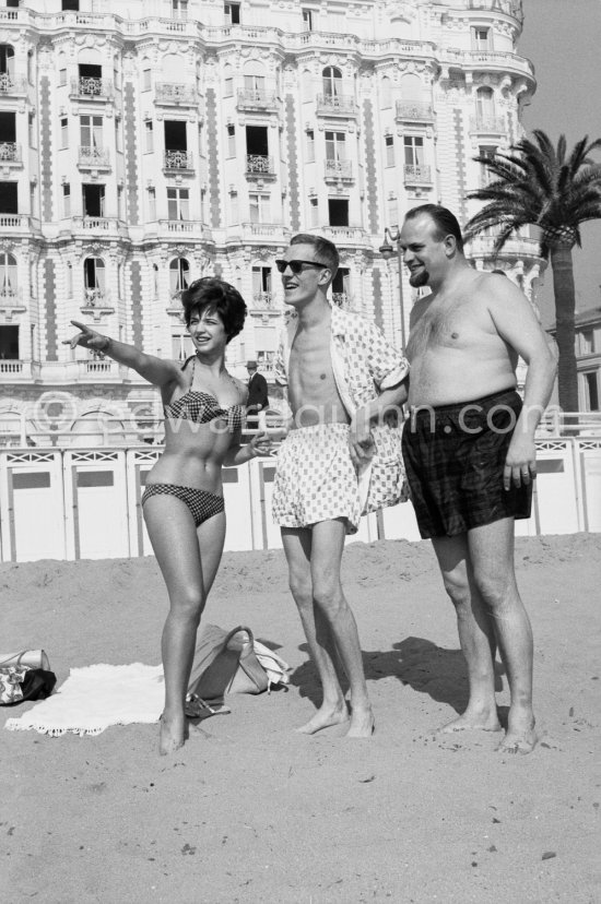 The Swedish delegation obviously pleased to be at the Grand Prix Eurovision de la Chanson. On the left the Swedish singer Lill-Babs (Babo Svensson). Cannes 1961. - Photo by Edward Quinn