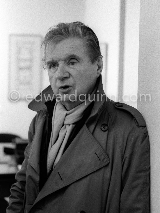 Francis Bacon at Marlborough Fine Art London 1981. - Photo by Edward Quinn