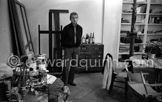 Francis Bacon at his studio in Paris, rue de Birague, 1979. - Photo by Edward Quinn