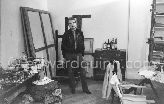 Francis Bacon at his studio in Paris, rue de Birague, 1979. - Photo by Edward Quinn