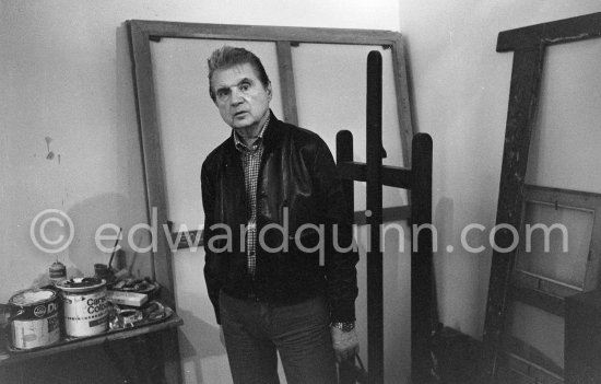 Francis Bacon at his studio in Paris, rue de Birague, 1979. - Photo by Edward Quinn