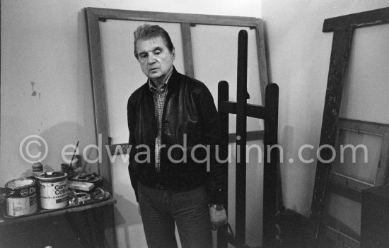 Francis Bacon at his studio in Paris, rue de Birague, 1979. - Photo by Edward Quinn