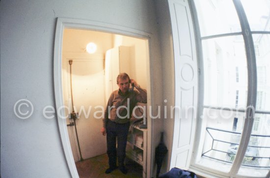 Francis Bacon at his studio in Paris, rue de Birague, 1979. - Photo by Edward Quinn