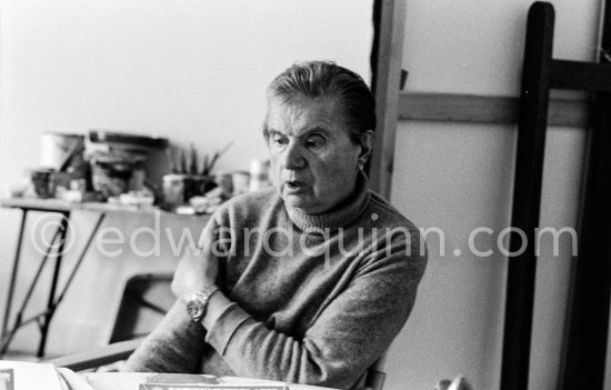 Francis Bacon at his studio in Paris, rue de Birague, 1979. - Photo by Edward Quinn