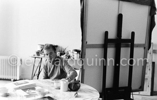 Francis Bacon at his studio in Paris, rue de Birague, 1979. - Photo by Edward Quinn