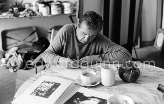 Francis Bacon at his studio in Paris, rue de Birague, 1979. - Photo by Edward Quinn