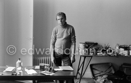 Francis Bacon at his studio in Paris, rue de Birague, 1979. - Photo by Edward Quinn