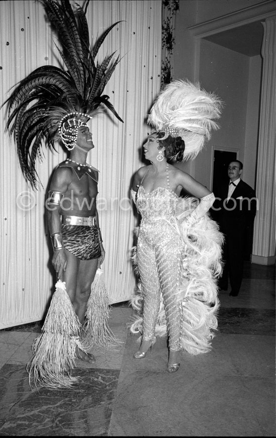 Josephine Baker behind the scenes at a summer gala at Sporting d\'Eté, Monte Carlo 1961. - Photo by Edward Quinn