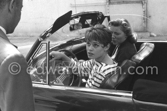 Brigitte Bardot in a Simca Aronde. She got the car (1955 or 56 Simca Aronde Week-end) as a fee for making advertising for Simca. Cannes Film Festival 1956. - Photo by Edward Quinn