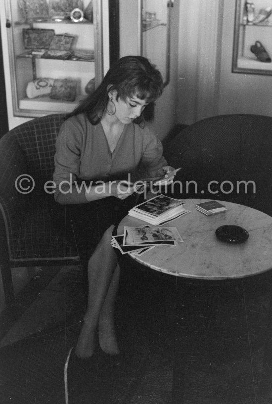 Brigitte Bardot at the Hotel Negresco, Nice 1955. - Photo by Edward Quinn