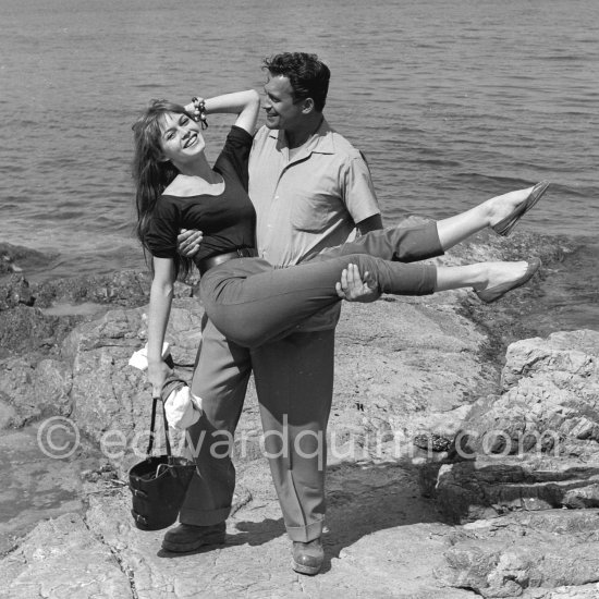 Brigitte Bardot and Carl Mohner. Cannes 1956. - Photo by Edward Quinn