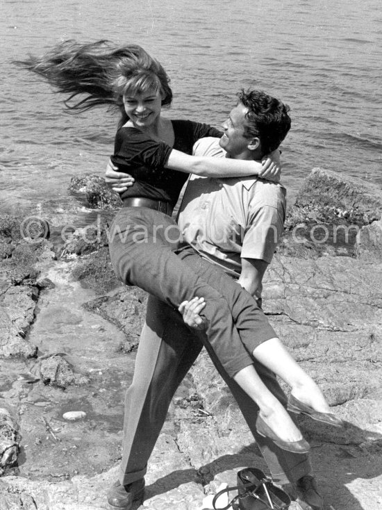 Brigitte Bardot and Carl Mohner. Cannes Film Festival 1956. - Photo by Edward Quinn