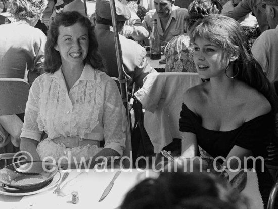 Brigitte Bardot and Betsy Blair, American actress, Cannes Film Festival 1956. - Photo by Edward Quinn