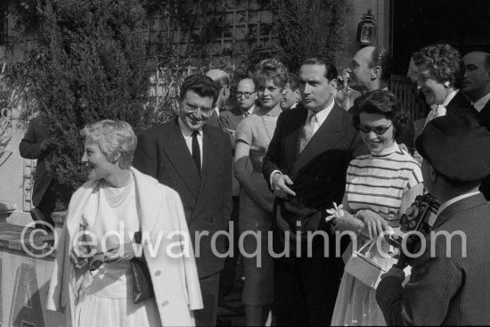 Michèle Morgan, Brigitte Bardot and François Mitterrand. Cannes Film Festival 1956. - Photo by Edward Quinn