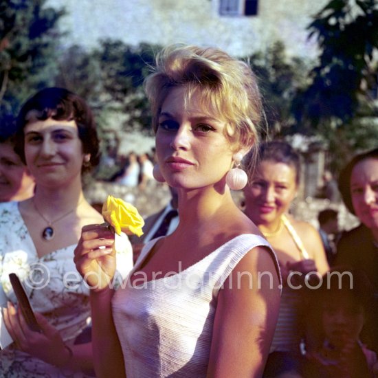 Brigitte Bardot, "Fête de la Reine de la Rose". La Colle-sur-Loup 1956. - Photo by Edward Quinn