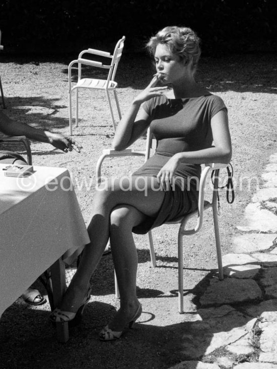Brigitte Bardot. During filming of "Et Dieu créa la femme". Studios de la Victorine, Nice 1956. - Photo by Edward Quinn