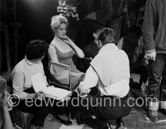 Brigitte Bardot. During filming of "Et Dieu créa la femme". Studios de la Victorine, Nice 1956. - Photo by Edward Quinn