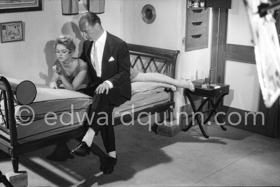 Brigitte Bardot And Curd Jürgens At The Studios De La Victorine, During Filming Of “et Dieu Créa La Femme”. Nice 1956. - Photo by Edward Quinn