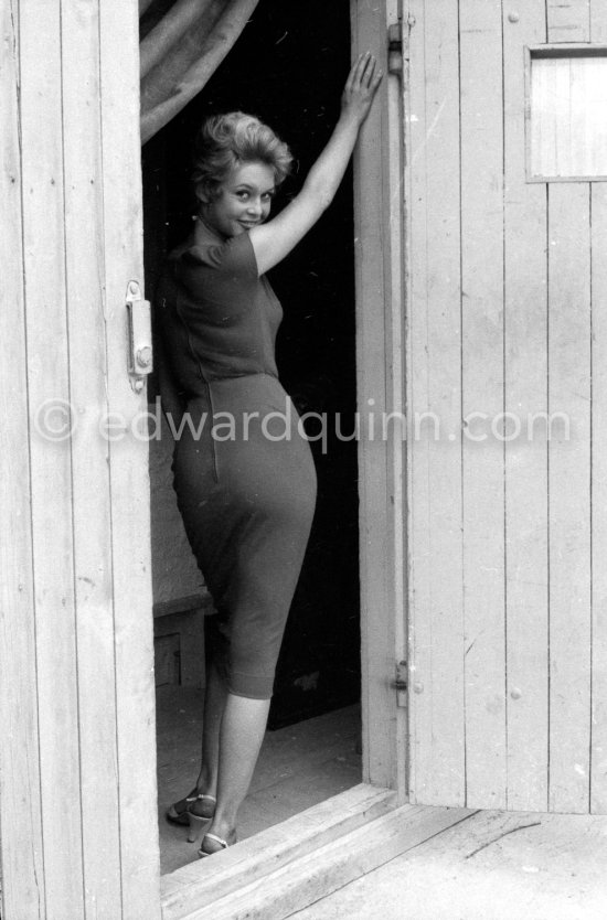 Brigitte Bardot at the Studios de la Victorine during filming of "Et Dieu créa la femme". Nice 1956. - Photo by Edward Quinn