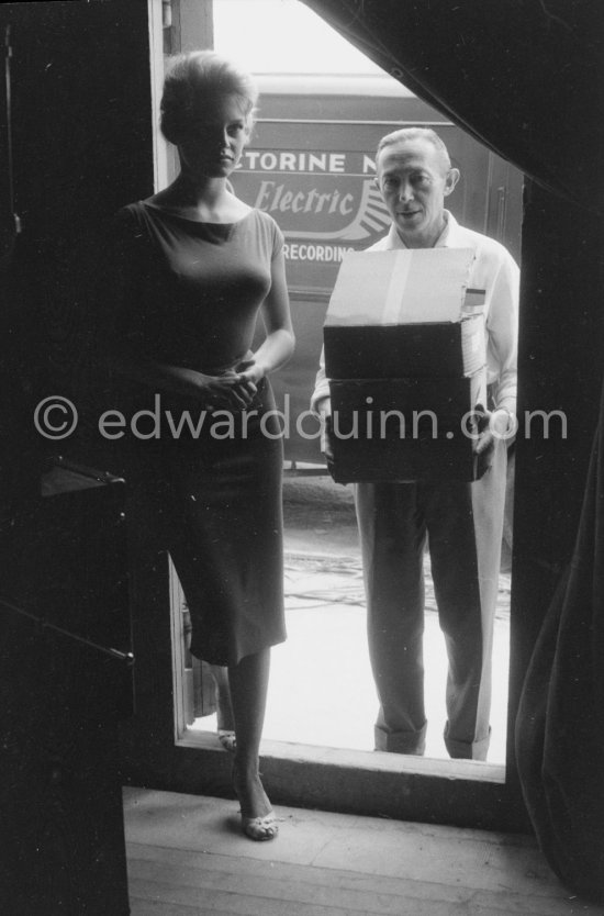 Brigitte Bardot at the Studios de la Victorine, during filming of "Et Dieu créa la femme". Nice 1956. - Photo by Edward Quinn