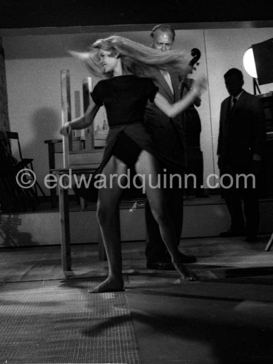 Brigitte Bardot and Curd Jürgens on the filmset of "Et Dieu créa la Femme" ("And God Created Woman"). Studios de la Victorine, Nice 1956. - Photo by Edward Quinn
