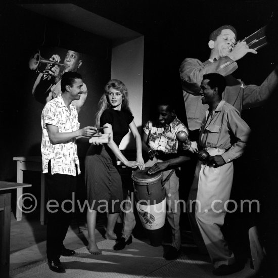 Brigitte Bardot dancing the Mambo for the film "Et Dieu créa la femme" ("And God Created Women"). Studios de la Victorine, Nice 1956. - Photo by Edward Quinn