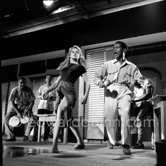 Brigitte Bardot dancing the Mambo for the film "Et Dieu créa la femme" ("And God Created Women"). Studios de la Victorine, Nice 1956. - Photo by Edward Quinn