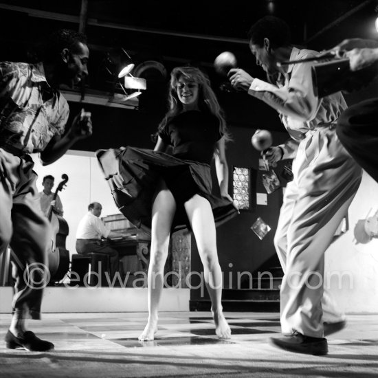 Brigitte Bardot dancing the Mambo for the film "Et Dieu créa la femme" ("And God Created Women"). Studios de la Victorine, Nice 1956. - Photo by Edward Quinn