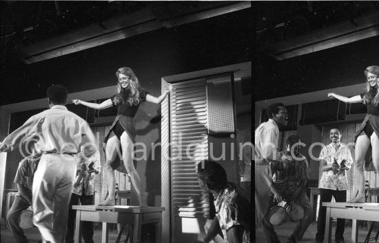 Brigitte Bardot dancing the Mambo for the film "Et Dieu créa la femme" ("And God Created Women"). Studios de la Victorine, Nice 1956. - Photo by Edward Quinn