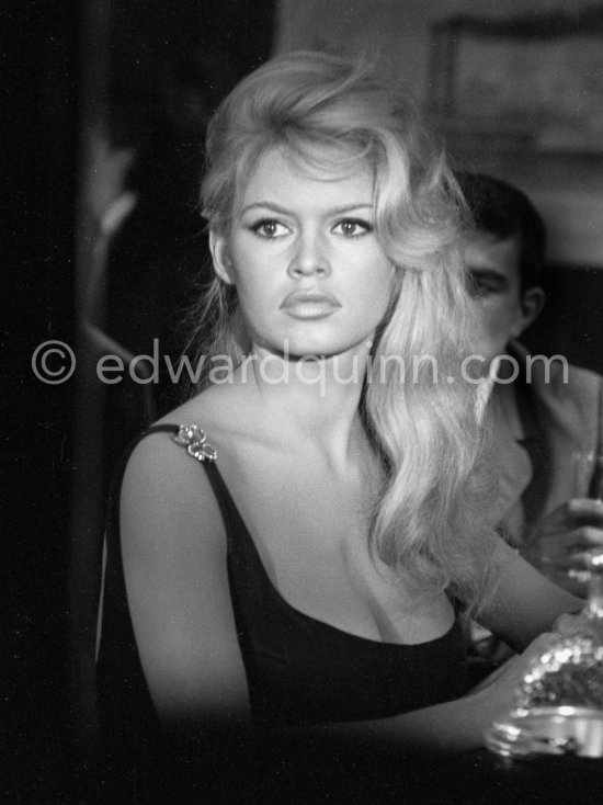 Brigitte Bardot during filming of "Voulez-vous danser avec moi?" ("Come Dance with Me!"). Studios de la Victorine, Nice 1959. - Photo by Edward Quinn