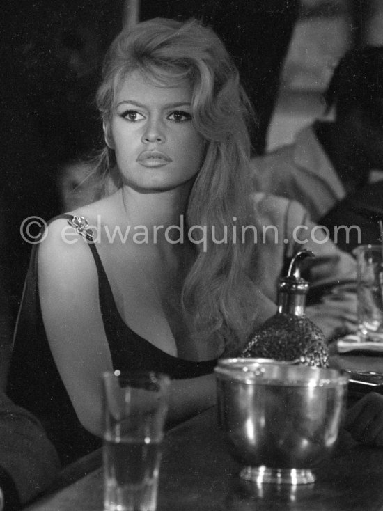 Brigitte Bardot during filming of "Voulez-vous danser avec moi?" ("Come Dance with Me!"). Studios de la Victorine, Nice 1959. - Photo by Edward Quinn