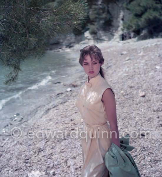 Brigitte Bardot during filming of "La lumière d\'en face" ("The Light Across the Street"). Near Nice 1955. - Photo by Edward Quinn