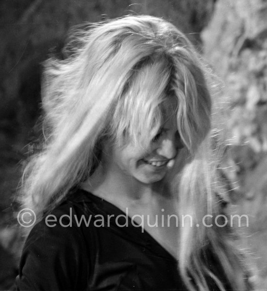 Brigitte Bardot during filming of “Les bijoutiers du clair de lune”. Studios de la Victorine, Nice 1958. - Photo by Edward Quinn