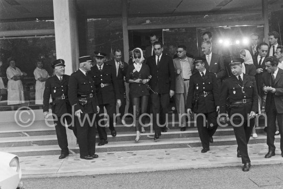 Brigitte Bardot leaves the Clinique Saint François in Nice after a suicide attempt in 1960. - Photo by Edward Quinn