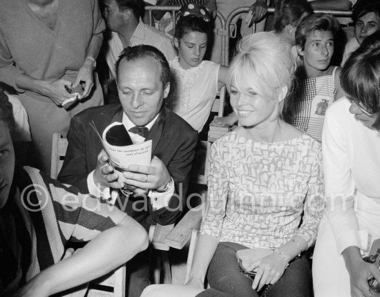 Brigitte Bardot and Claude Bolling, French jazz pianist and composer. Festival de Jazz, Juan-les-Pins 1963. - Photo by Edward Quinn