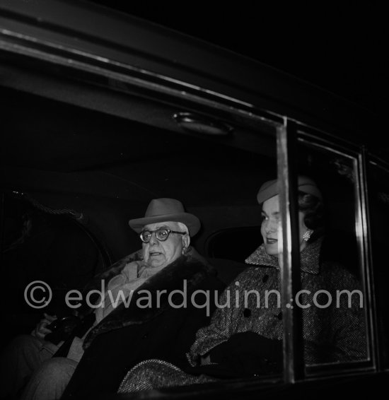 Prince Aga Khan and the Begum arriving at Nice Airport 1955. - Photo by Edward Quinn