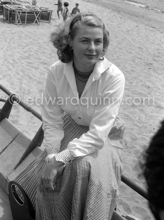 Ingrid Bergman. Cannes 1956. - Photo by Edward Quinn