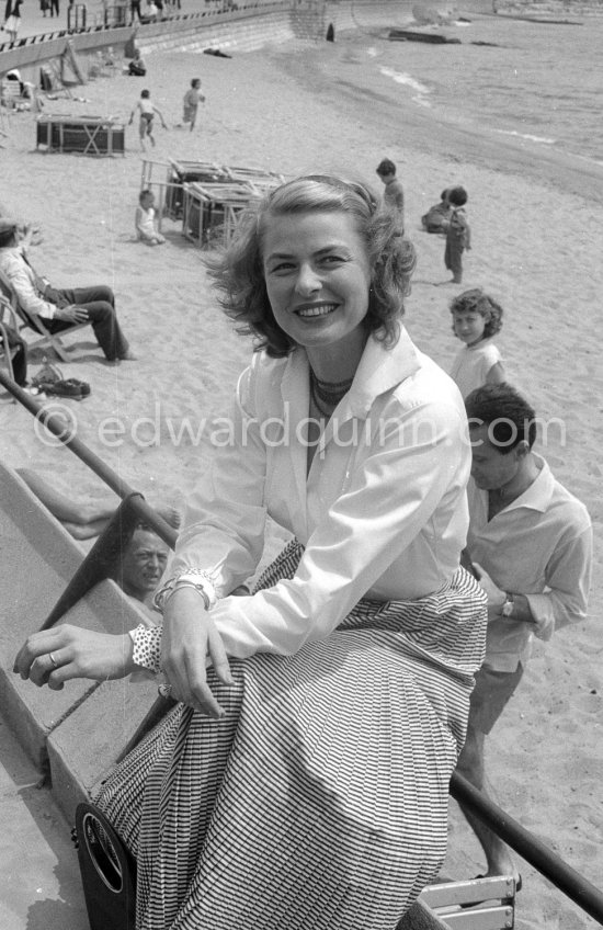 Ingrid Bergman. Cannes 1956. - Photo by Edward Quinn